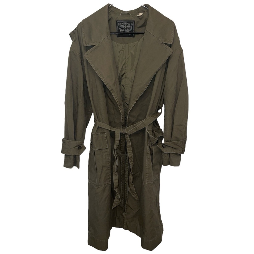 Levi's Green Belted Classic Trench Coat | Size Small